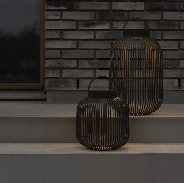 blomus LITO LED-Lamp Laterne Größe L Ø31cm H 49cm, schwarz
