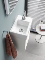 Vorschau: Duravit Vero Air Handwaschbecken 38x25cm, mit 1 Hahnloch rechts, ohne Überlauf, weiß 07243800001