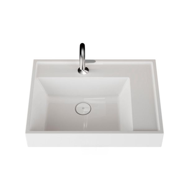 Burgbad Devio Mineralguss-Waschtisch 60cm mit Unterschrank, 1 Auszug & offenem Fach