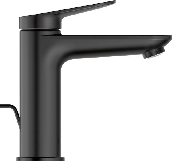 Duravit Wave Einhebel-Waschtischarmatur M mit Zugstangen-Ablaufgarnitur, schwarz matt WA1020001046