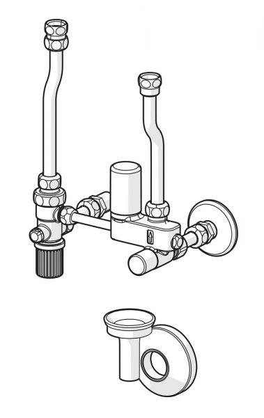 Hansa Ventil, Sicherheitsgruppe für druckfeste Warmwasserbereiter mit Temperaturvormischer, chrom