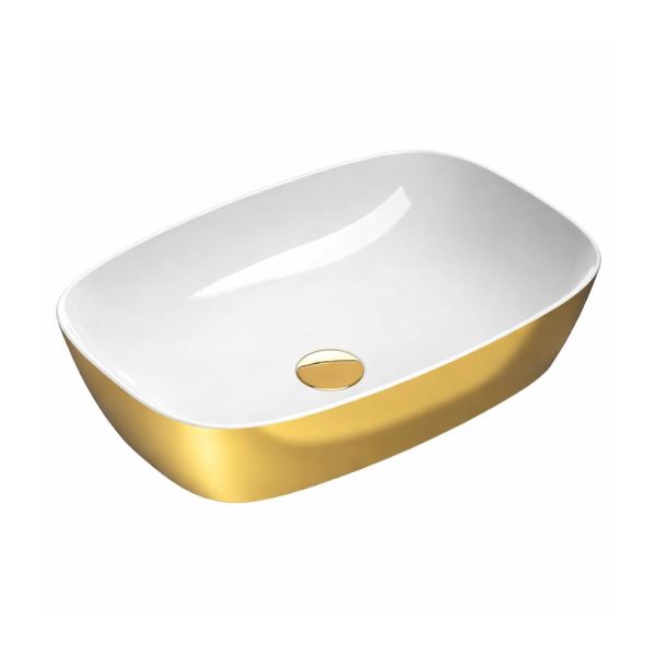 Catalano Green Lux Aufsatzwaschtisch 60x40cm, gold/weiß 60APGRLXBO