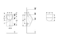 Vorschau: Geberit Renova Plan Urinal mit Deckel, Zulauf von hinten, Abgang nach hinten, weiß_2