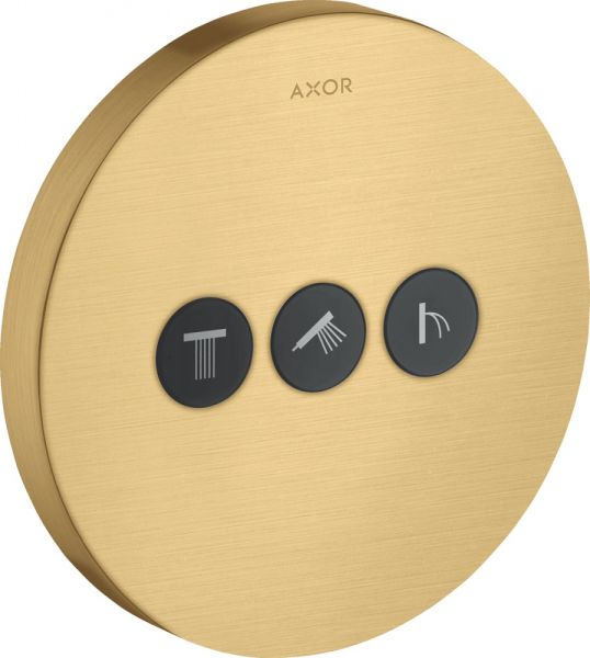 Axor ShowerSelect Ventil Round Unterputz, für 3 Verbraucher, rund brushed gold optic 36727250