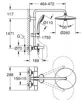 Vorschau: Grohe Euphoria System 260 Duschsystem mit Thermostat-Wannenbatterie, chrom