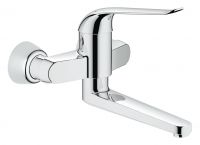 Vorschau: Grohe Euroeco Special Einhand-Waschtischbatterie, Wandmontage, Ausladung 256mm, chrom