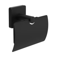 Laufen Niara S Papierrollenhalter mit Deckel zum Kleben oder Bohren, titanschwarz matt