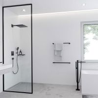 Vorschau: hansgrohe Raindance E Duschkopf 300 1jet mit Brausearm, EcoSmart, schwarz matt