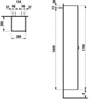 Vorschau: Laufen Space VAL Hochschrank mit doppelseitiger Spiegeltür, Türanschlag links oder rechts, 4 Ablagen_1