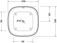 Vorschau: Duravit Zencha freistehende Badewanne quadratisch 125x125cm, weiß