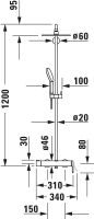 Vorschau: Duravit C.1 Shower System/Duschsystem mit Brausemischer, chrom