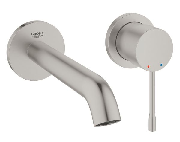 Grohe Essence 2-Loch-Waschtischbatterie Ausladung 183mm, supersteel