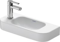 Duravit Happy D.2 Handwaschbecken 50x22cm, mit Hahnloch links, ohne Überlauf, WonderGliss, weiß 07115000091