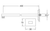 Vorschau: Steinberg Brausearm Wandmontage mit verstärkter Wandhalterung, 400mm