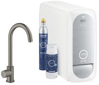 Vorschau: Grohe Blue Home Mono Starter Kit, Bluetooth und WIFI, Starter Kit, C-Auslauf 31498AL1 hard graphite gebürstet C