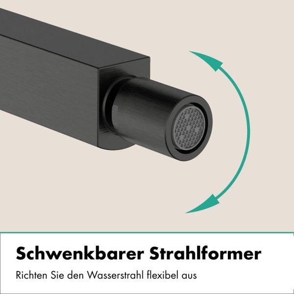 hansgrohe Finoris Bidetmischer mit Push-Open Ablaufgarnitur, brushed black chrome
