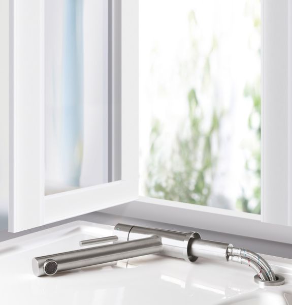 Villeroy&Boch Como Window Küchenarmatur aus Edelstahl, Vorfenstermontage, anthrazit 92570005