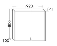 Burgbad rl20 Spiegelschrank 92x80cm mit Klarglas Lichtrahmen, Wandeinbau SPVN090F6947