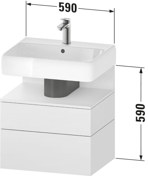 Duravit Qatego Unterschrank 59x47cm in weiß supermatt Antifingerprint, mit offenem Fach