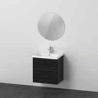 Vorschau: Duravit D-Neo Möbel-Set 65cm mit Waschtisch, Waschtischunterschrank und rundem Spiegel DE010901616