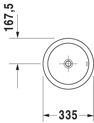 Duravit Architec Einbauwaschtisch rund Ø33,5cm, mit Überlauf, ohne Hahnloch, weiß