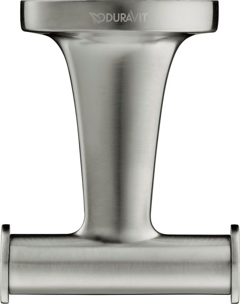 Duravit Starck T Handtuchhaken doppelt zum Schrauben/Kleben, edelstahl gebürstet 0099307000