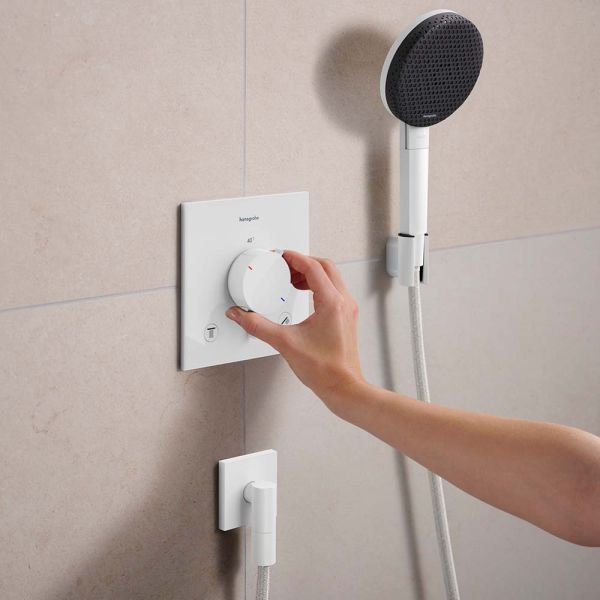 hansgrohe Ecostat Comfort E Thermostat Unterputz für 2 Funktionen weiß matt 33711700