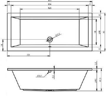 RIHO Easypool 3.1 Lusso Rechteckwanne 180x80cm elektronische Bedienung, weiß