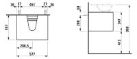 Vorschau: Laufen The New Classic Schubladenelement 58cm, 1 Schublade, zu Aufsatz-Handwaschbecken 81685.2, techn. Zeichnung