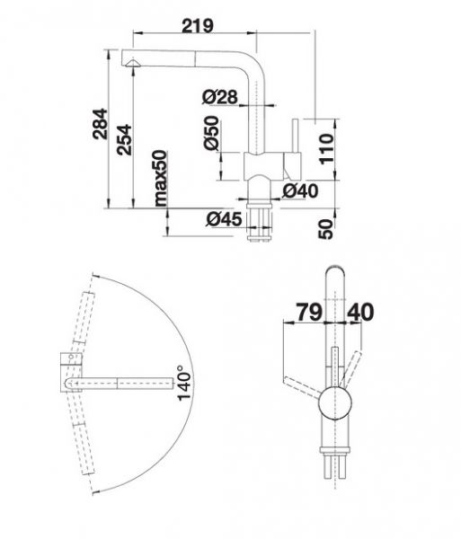 Blanco Linus-S Einhebel-Küchenmischer mit ausziehbarem Auslauf, SILGRANIT®-Look