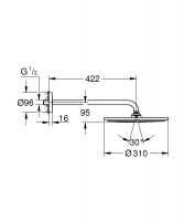 Vorschau: Grohe Rainshower® Cosmopolitan 310 Kopfbrauseset 42mm, chrom