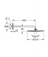 Vorschau: Grohe Rainshower® Cosmopolitan 310 Kopfbrauseset 42mm, chrom