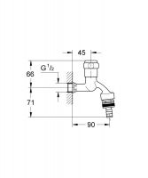 Vorschau: Grohe Eggemann Armaturenkombination 1/2" mit Rohrbelüfter u. Rückflussverhinderer, chrom