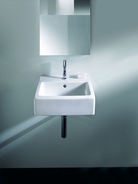 Duravit Vero Waschtisch rechteckig 50x47cm, 1 Hahnloch, mit Überlauf, WonderGliss, weiß 04545000001