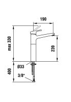 Vorschau: Laufen Citypro Einhand-Standsäulen-Waschtischmischer ohne Ablaufventil, Ausladung 190mm, chrom H3119515041301_1