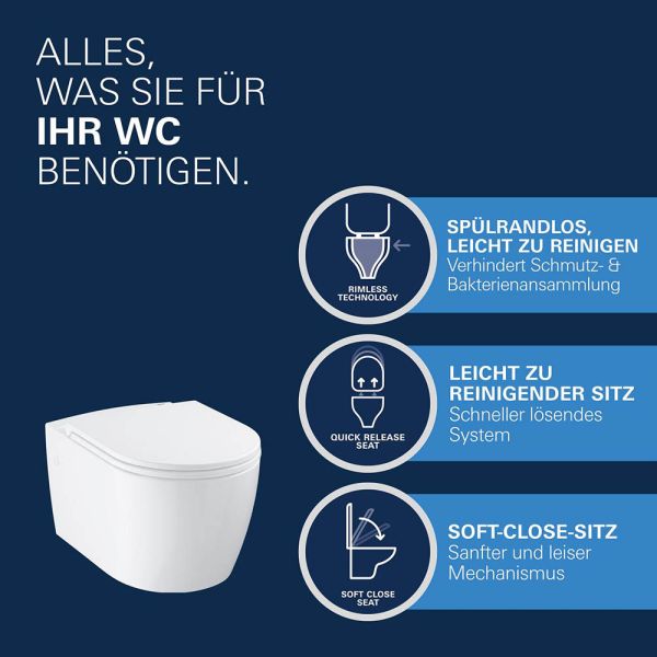 Grohe Start Round Wand-WC Set weiß