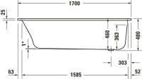 Vorschau: Duravit Qatego Einbau-Badewanne rechteckig 170x75cm, weiß