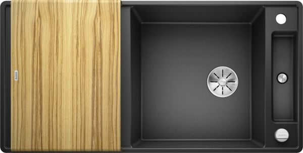 Blanco Axia III XL 6 S Granitspüle SILGRANIT® PuraDur® mit Holzschneidbrett, anthrazit 523500