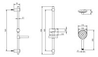 Vorschau: Villeroy&Boch Universal Showers Duschgarnitur aus Edelstahl mit 3 Strahlarten, chrom TVS10900400061