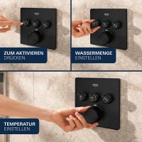 Vorschau: Grohe Precision SmartControl Duschsystem, eckig, mit Thermostat, schwarz matt