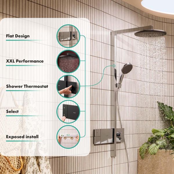 hansgrohe Raindance Alive S Duschsystem 300 mit ShowerSelect Comfort, schwarz matt