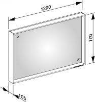 Vorschau: Keuco X-Line Lichtspiegel DALI-steuerbar, 120x70cm