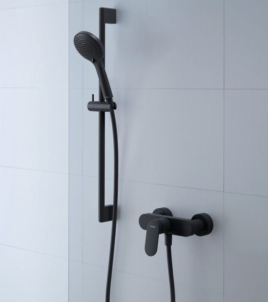 Duravit Wave Einhebel-Brausemischer Aufputz rund, schwarz matt WA4230000046