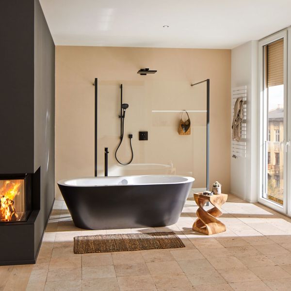 hansgrohe Raindance E Duschkopf 300 1jet mit Brausearm, EcoSmart, schwarz matt