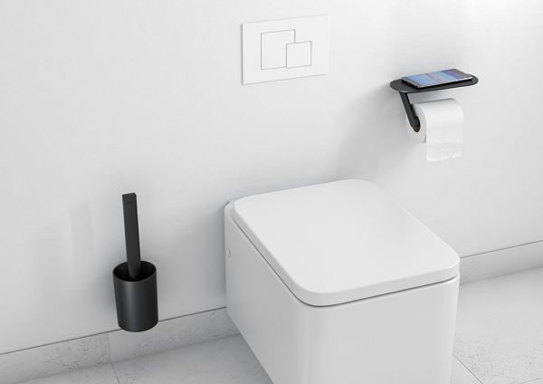 Hansgrohe WallStoris Toilettenpapierhalter mit Ablage, schwarz matt 27928670