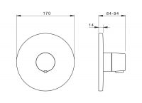 Vorschau: Hansa Hansaliving Fertigmontageset rund mit Funktionseinheit Thermostat-Batterie, chrom