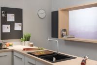 Vorschau: Hansgrohe Metris Select M71 2-Loch Einhebel-Küchenmischer 200, 2jet mit Ausziehbrause und sBox