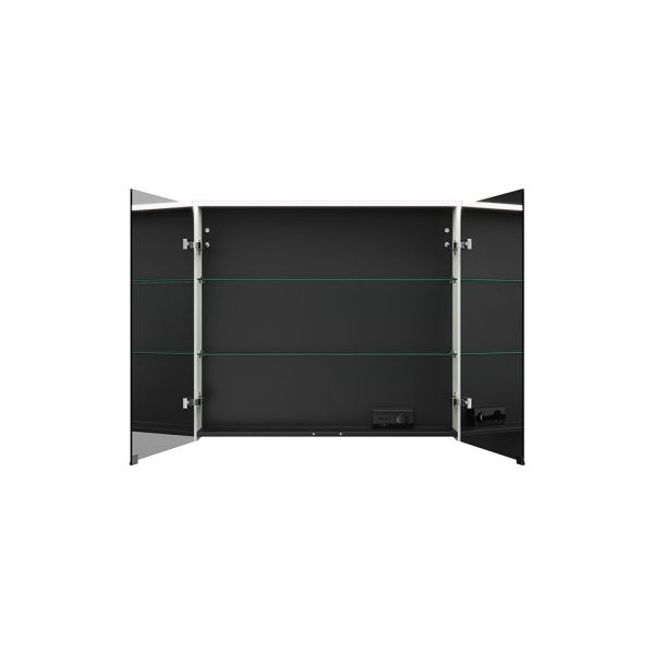 Burgbad Eqio Spiegelschrank mit horizontaler LED-Beleuchtung und 2 Spiegeltüren, 90x80cm