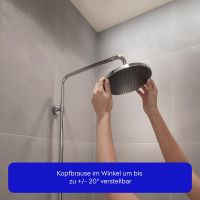 Vorschau: Duravit ShowerSystem Duschsystem mit höhenverstellbarer Regendusche, Thermostat, Ablage, chrom/schw