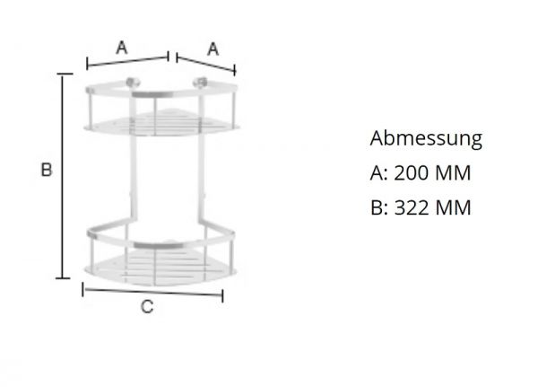 Smedbo Sideline Eckseifenkorb/Duschkorb doppelt, chrom